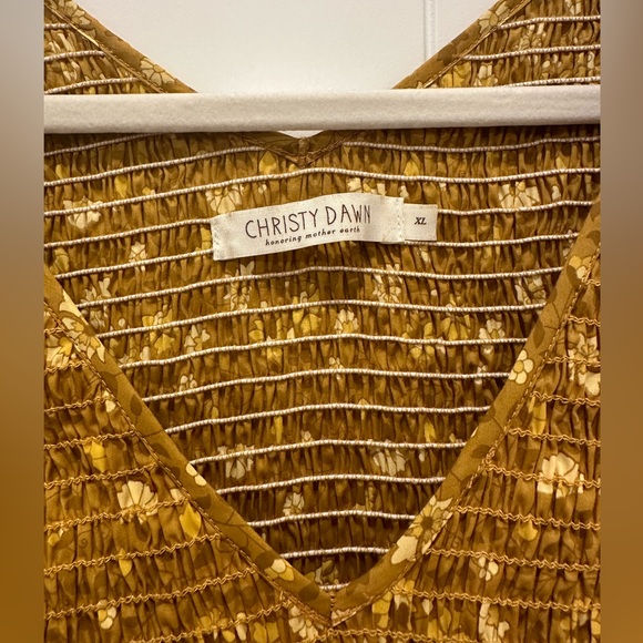 🌼Christy Dawn Basil Dress Goldenrod Floral Print 100% Organic… - Picture 6 of 8